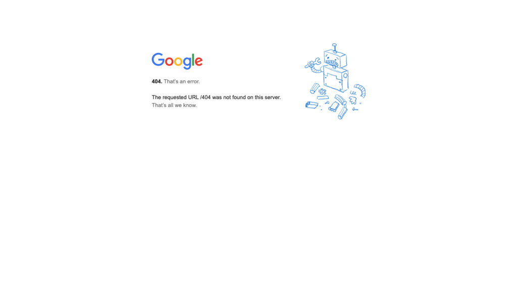 página 404 de Google